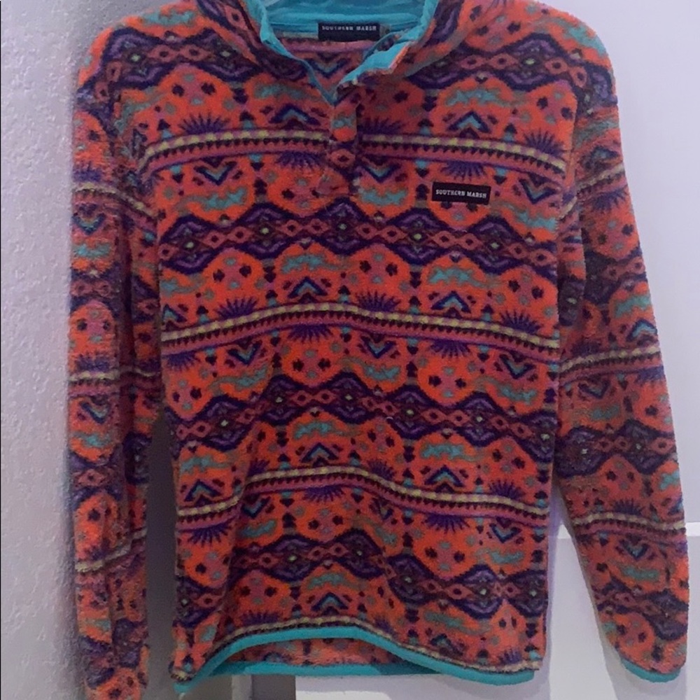 quarter zip fuzzy jacket